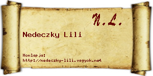 Nedeczky Lili névjegykártya